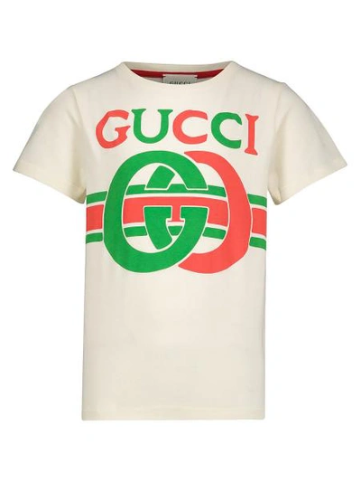 Shop Gucci Kids T-shirt For Boys In Beige