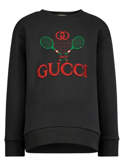 Shop Gucci Kids Black Sweatshirt For Boys