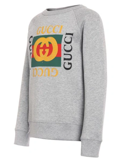 Shop Gucci Kids Sweatshirt For Boys In Grey