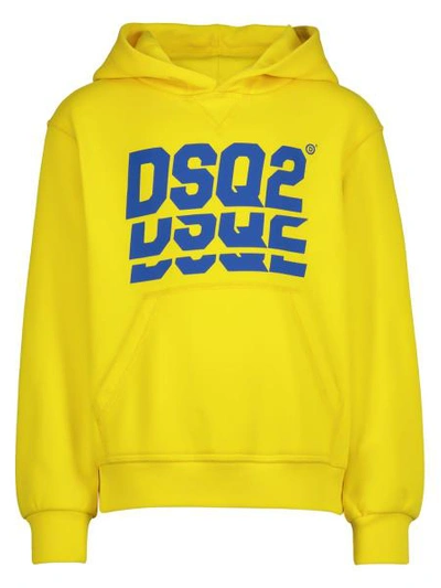 Shop Dsquared2 Kids Hoodie For Boys In Yellow