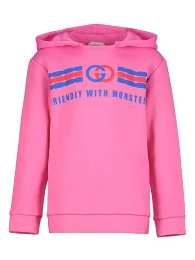 Shop Gucci Kids Hoodie For Girls In Pink