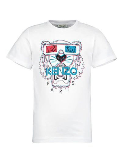 Shop Kenzo Kids T-shirt Tiger For Boys In White