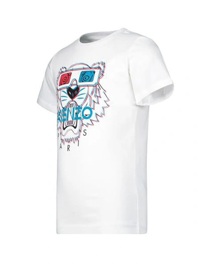 Shop Kenzo Kids T-shirt Tiger For Boys In White