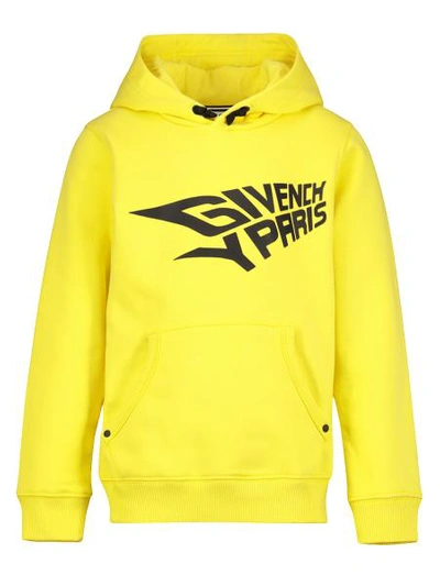 Shop Givenchy Kids Hoodie For Boys In Yellow