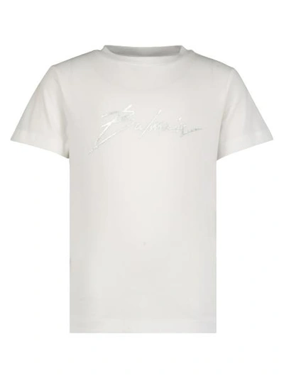 Shop Balmain Kids T-shirt For Boys In White