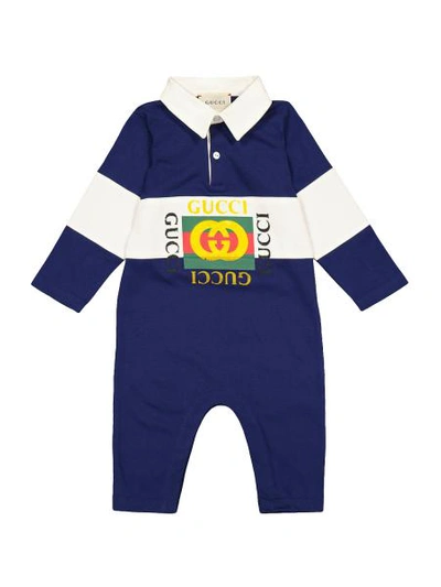 Shop Gucci Kids Babygrow For Boys In Blue