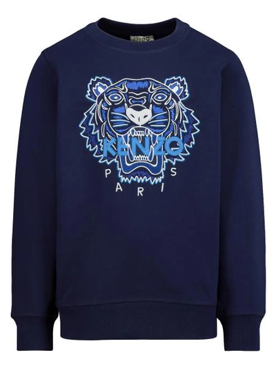 Shop Kenzo Kids Tiger In Blue
