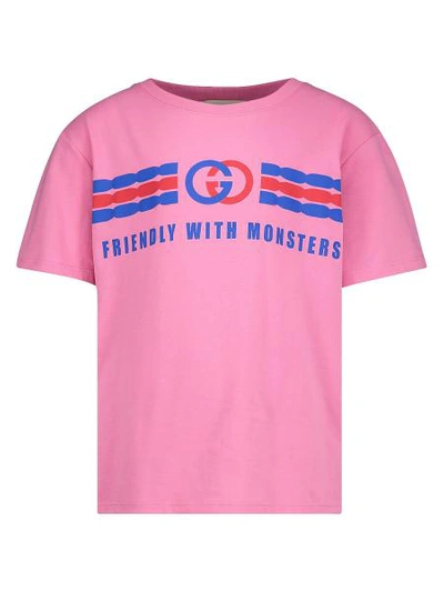 Shop Gucci Kids T-shirt For Boys In Pink