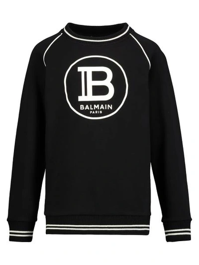 Shop Balmain Kids Sweatshirt For Boys In Black