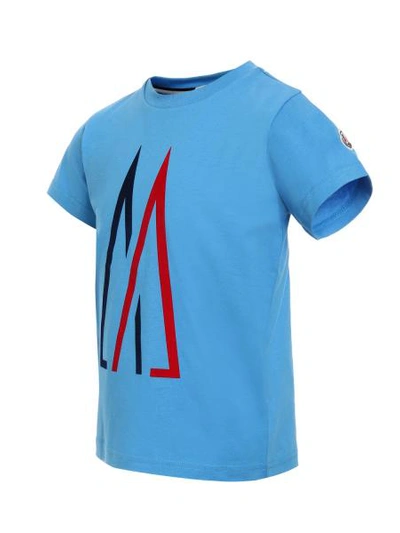 Shop Moncler Kids T-shirt For Boys In Blue