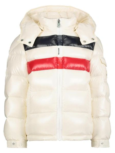 Shop Moncler Kids Down Jacket Dell For Boys In White