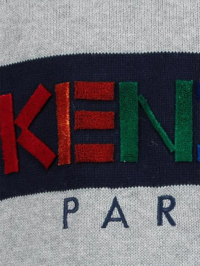 Shop Kenzo Kids Pullover Logo For Boys In Grey