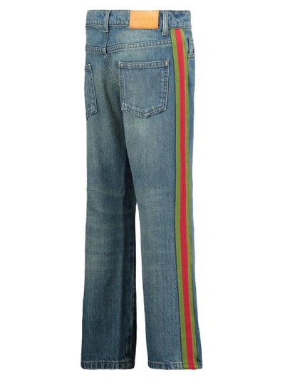 Shop Gucci Kids Jeans For Boys In Blue