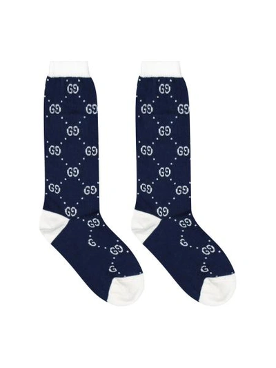 Shop Gucci Kids Blue Socks For Girls