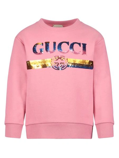 Shop Gucci Kids Sweatshirt For Girls In Pink