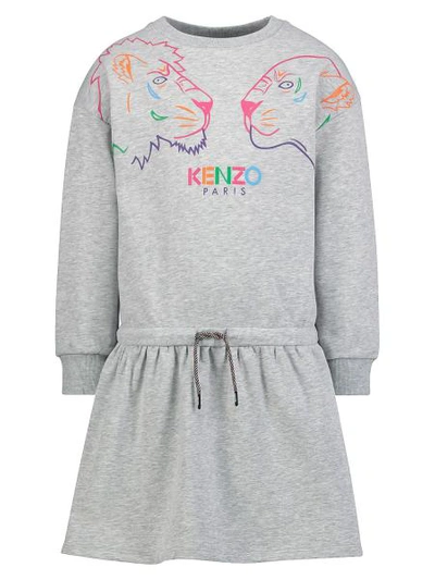 Shop Kenzo Kids Dress For Girls In Grey