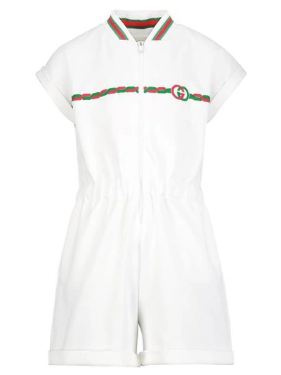 Shop Gucci Kids Overall For Girls In White