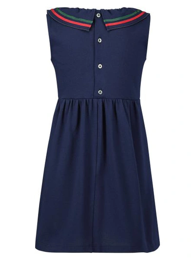 Shop Gucci Kids Dress For Girls In Blue