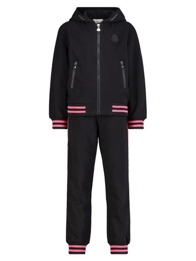Shop Moncler Kids Jogging Suit For Girls In Black