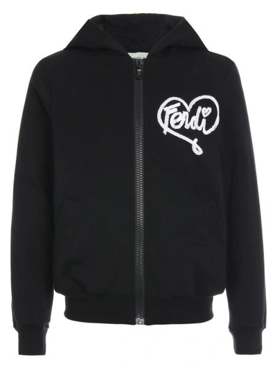 Shop Fendi Kids Sweat Jacket For Girls In Black