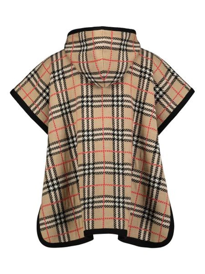 Shop Burberry Kids Poncho For Girls In Beige