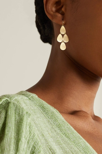 Irene Neuwirth Brushed 18kt Gold Chandelier Earrings In Gold