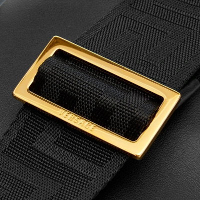 Shop Versace Leather Waist Bag In Black