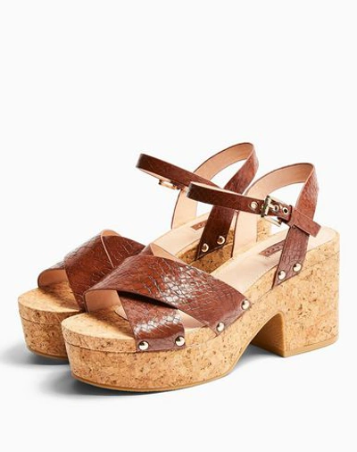 Shop Topshop Sandals In Tan