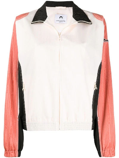 Shop Marine Serre Colour Block Zipped Bomber Jacket In Neutrals