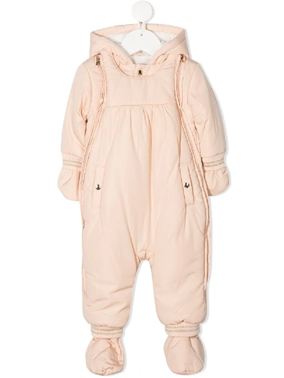 Shop Chloé Hooded Snowsuit In Pink