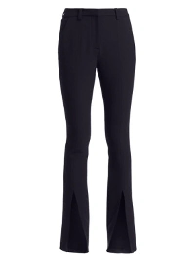Shop A.l.c Slim-fit Conway Straight-leg Front Slit Pants In Navy