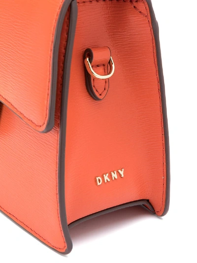Shop Dkny Jojo Mini Leather Bag In Orange