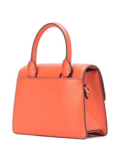 Shop Dkny Jojo Mini Leather Bag In Orange