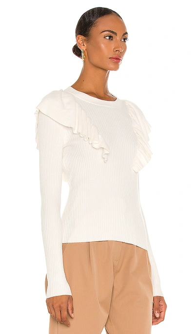 Shop Tularosa Charlie Oversized Ruffle Sweater In Warm Ivory