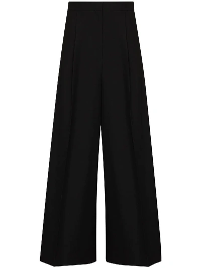 Shop Loewe Wide-leg High-rise Trousers In Black