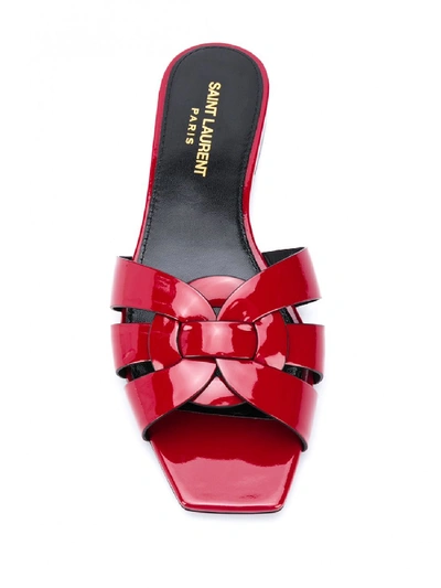 Shop Saint Laurent Nu Pieds Leather Sandals In Red