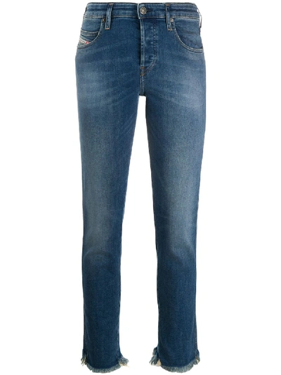Shop Diesel Babhila Slim Fit Jeans In Blue
