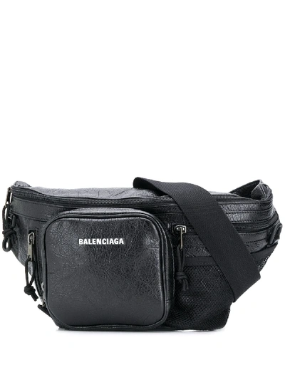 Shop Balenciaga Explorer Multi-zip Belt Bag In Black