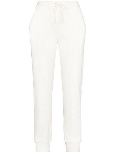 Shop Gucci Logo Cotton Track Pants In White