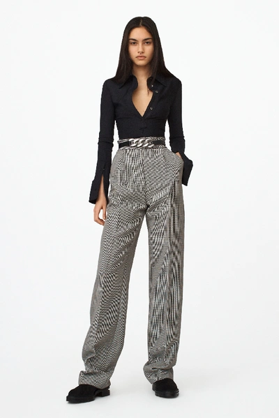 Shop Alexander Wang Pleated High Waist Pant In Black/white