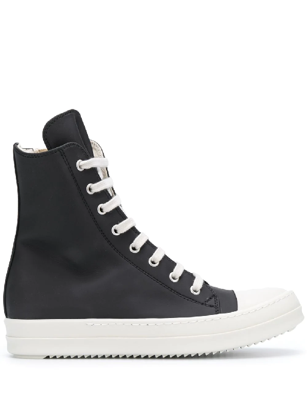 rick owens high knee sneakers