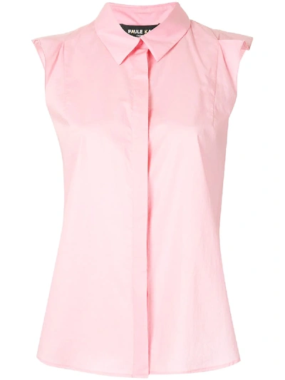 Shop Paule Ka Concealed Fastening Sleeveless Blouse In Pink