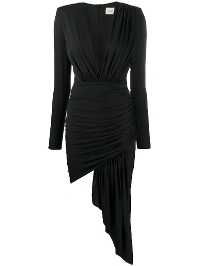 Shop Alexandre Vauthier Ruched Mini Dress In Black