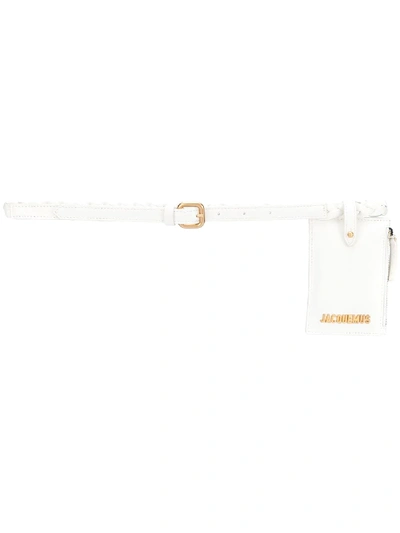 Shop Jacquemus Leather Belt In White