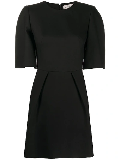 Shop Alexander Mcqueen Slim Short Wool Dress In Black