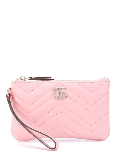 Shop Gucci Gg Marmont Zip Purse In Pink