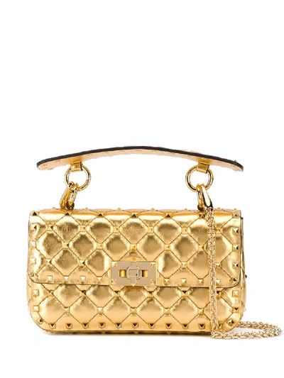 Shop Valentino Rockstud Spike Shoulder Bag In Gold