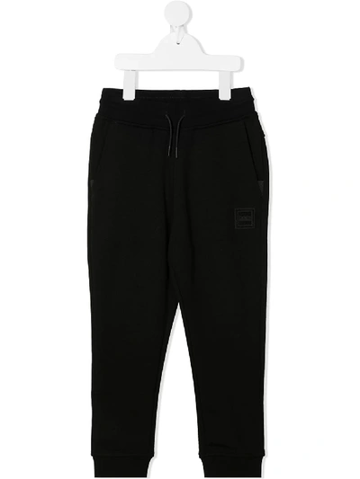 Shop Hugo Boss Logo Print Cotton Tracksuit Bottoms In Black