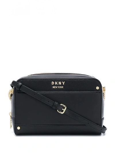 Shop Dkny Thelma Leather Camera Bag In Black