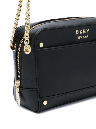 Shop Dkny Thelma Leather Camera Bag In Black